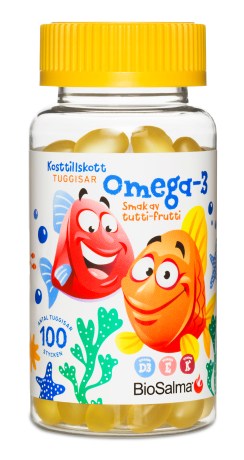 -localization-error-products-images-main-thumbnail- BioSalma Omega-3 + D-vitamin, Tutti frutti, 100 tyggetabletter
