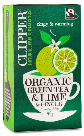 Clipper Tea Green Tea Lime & Ginger EKO,  - Clipper