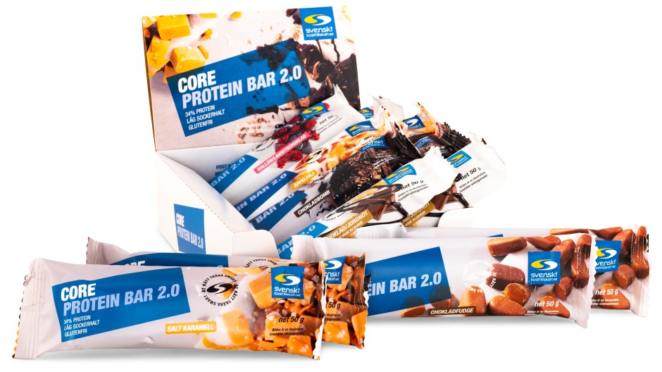 Core Protein Bar 2.0 Blandet Pakke 12 stk,  - Svenskt Kosttillskott