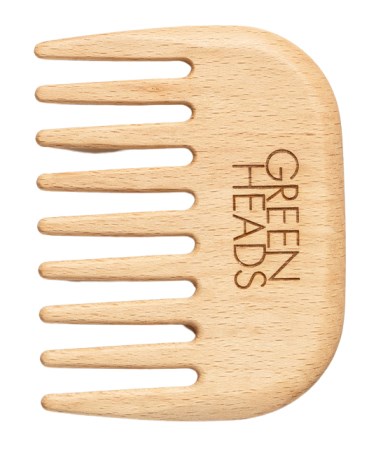 Green Heads Wide Wooden Comb,  - Green Heads