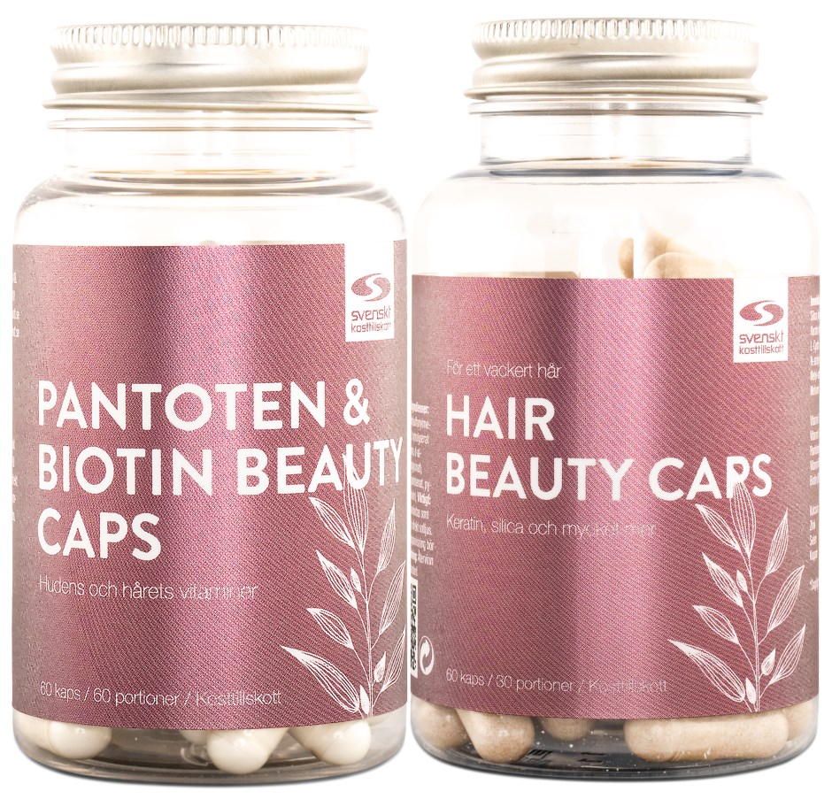 Hair Beauty Caps + Pantoten & Biotin,  - Svenskt Kosttillskott
