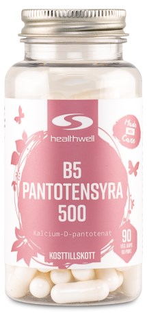 Healthwell B5 Pantothensyre 500,  - Healthwell