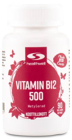 Healthwell Vitamin B12 500 Methyleret,  - Healthwell