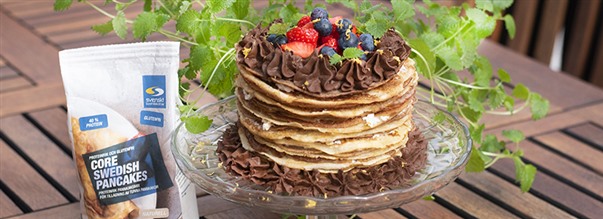 Pandekagekage med citron, kokos og chokolade