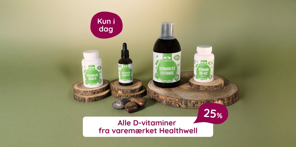 Kun i dag! 25% p� alle D-vitaminer fra varem�rket Healthwell
