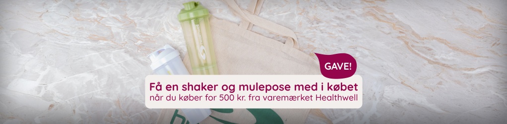 Kb for 500kr. fra varemrket Healthwell, f shaker og mulepose