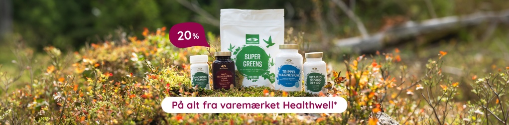 F� 20% p� varem�rket Healthwell ved k�b over 500 kr.