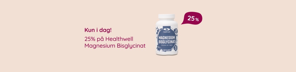 Kun i dag! F� 25% p� Healthwell Magnesium Bisglycinat