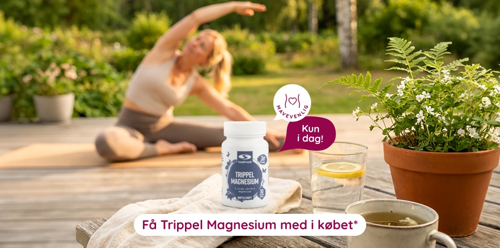 Kun i dag! K�b fra varem�rket Healthwell for 500 kr, f� Healthwell Trippel Magnesium, 30 kaps med i k�bet