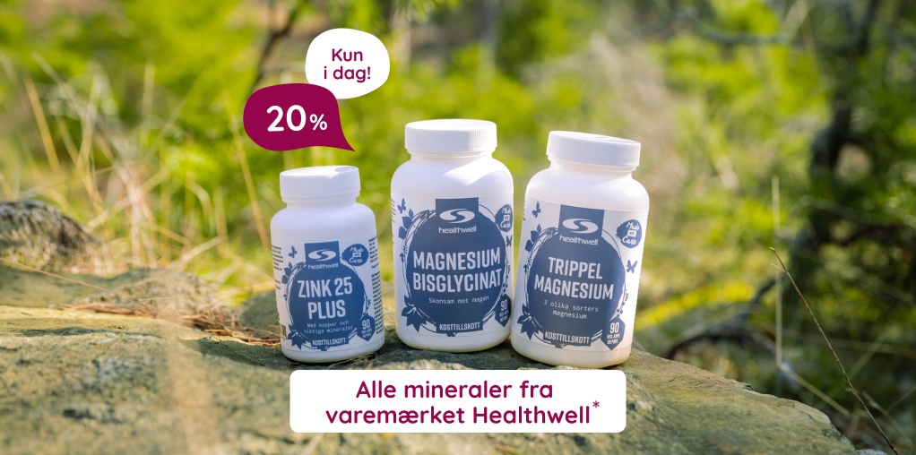 Kun i dag! K�b for 500 kr. fra varem�rket Healthwell, f� 20% p� alle vitaminer fra varem�rket Healthwell