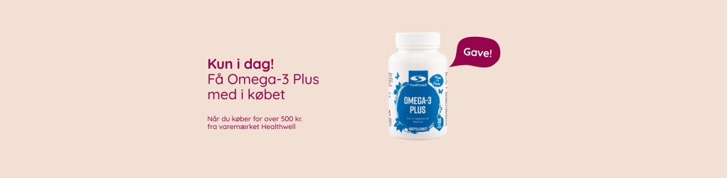 Kun i dag! K�b fra varem�rket Healthwell for 500 kr, f� Healthwell Omega-3 Plus, 30 kaps med i k�bet