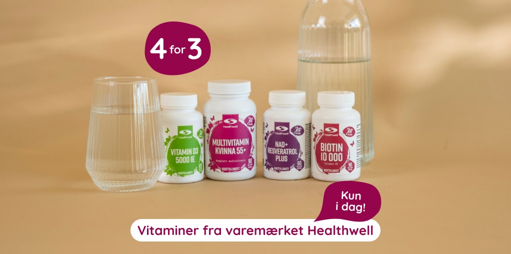 Kun i dag! F� 4 for 3 p� vitaminer fra varem�rket Healthwell